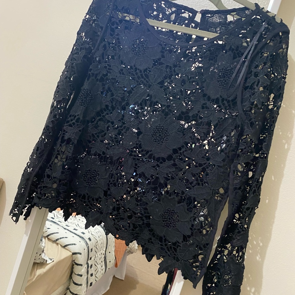black lace super elegant top